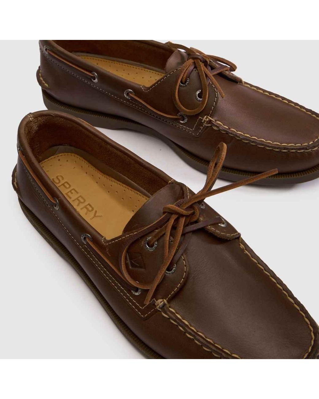Sperry Top-Sider Brown 2 Eye Boat Shoes for men
