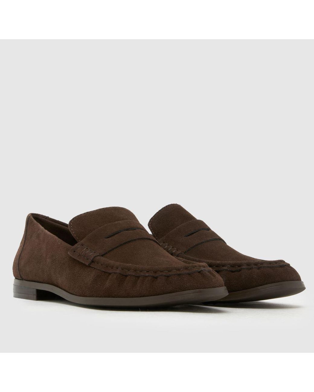 Schuh Brown Lewis Suede Ruched Loafer Flats