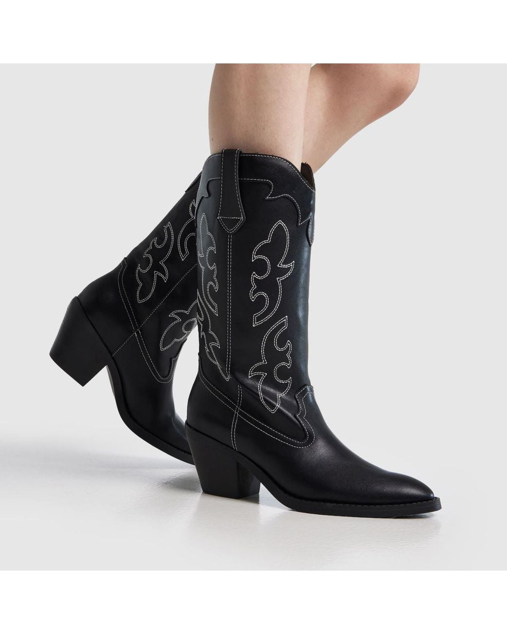 Schuh Black Darlene Western Knee High Boots