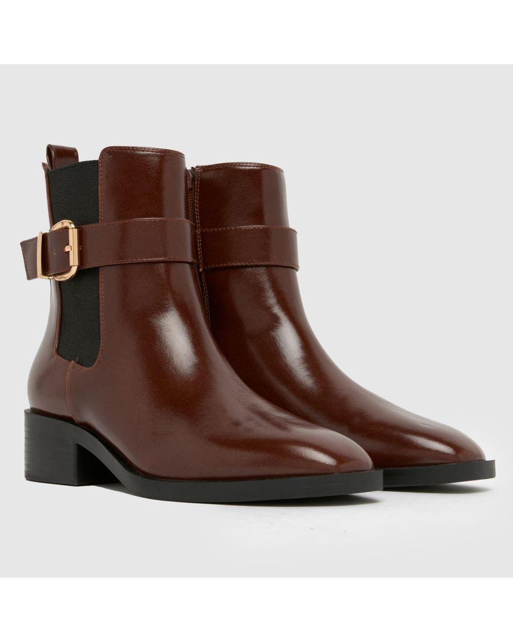 Schuh Brown Cadie Buckle Chelsea Boots