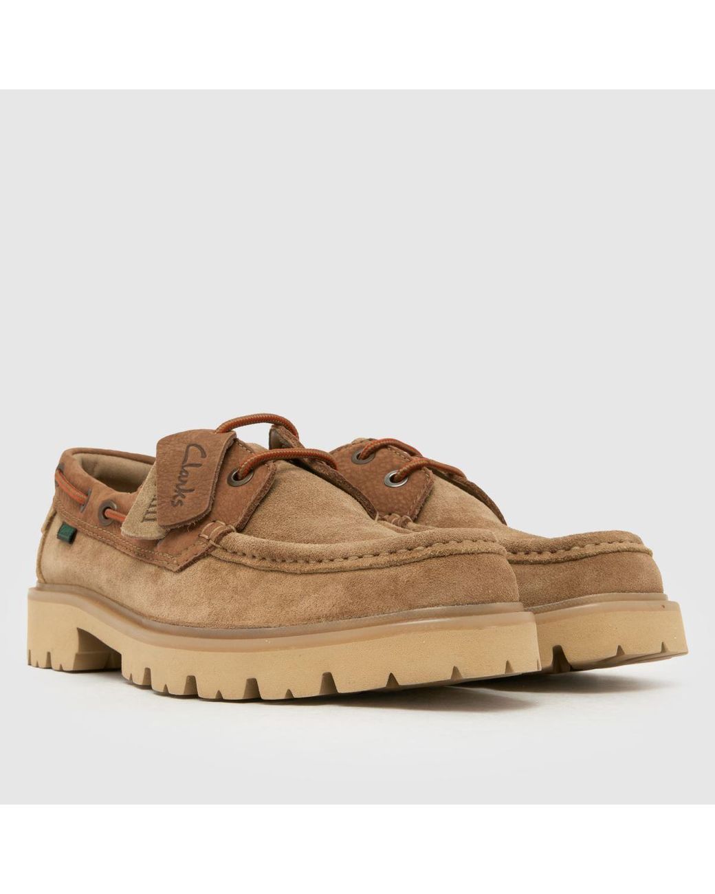 Clarks Brown Cleyhill Boat Shoes for men