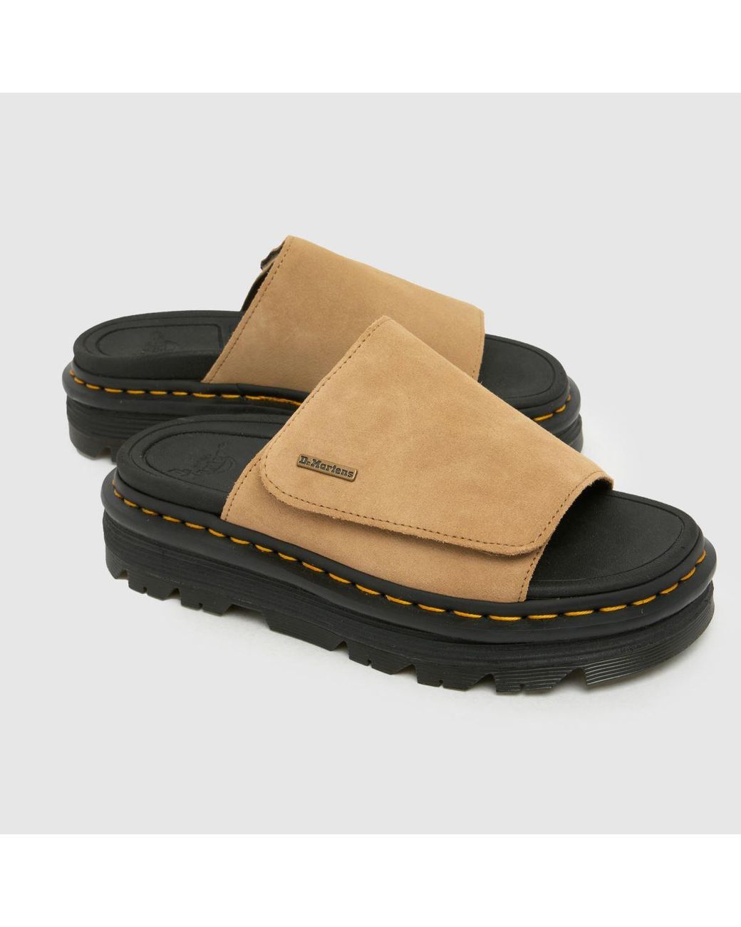 Dr. Martens Brown Zebzag Slide Sandals