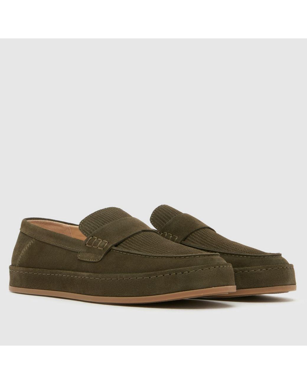 Schuh Green Racer Suede Loafer Shoes for men
