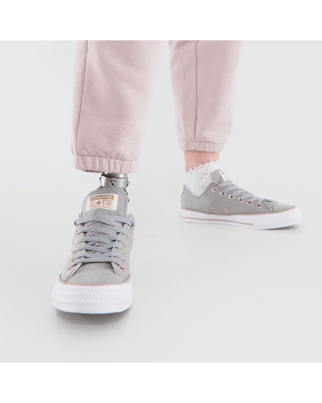 Converse All Star Peached Canvas Ox Trainers in Grey | Lyst UK
