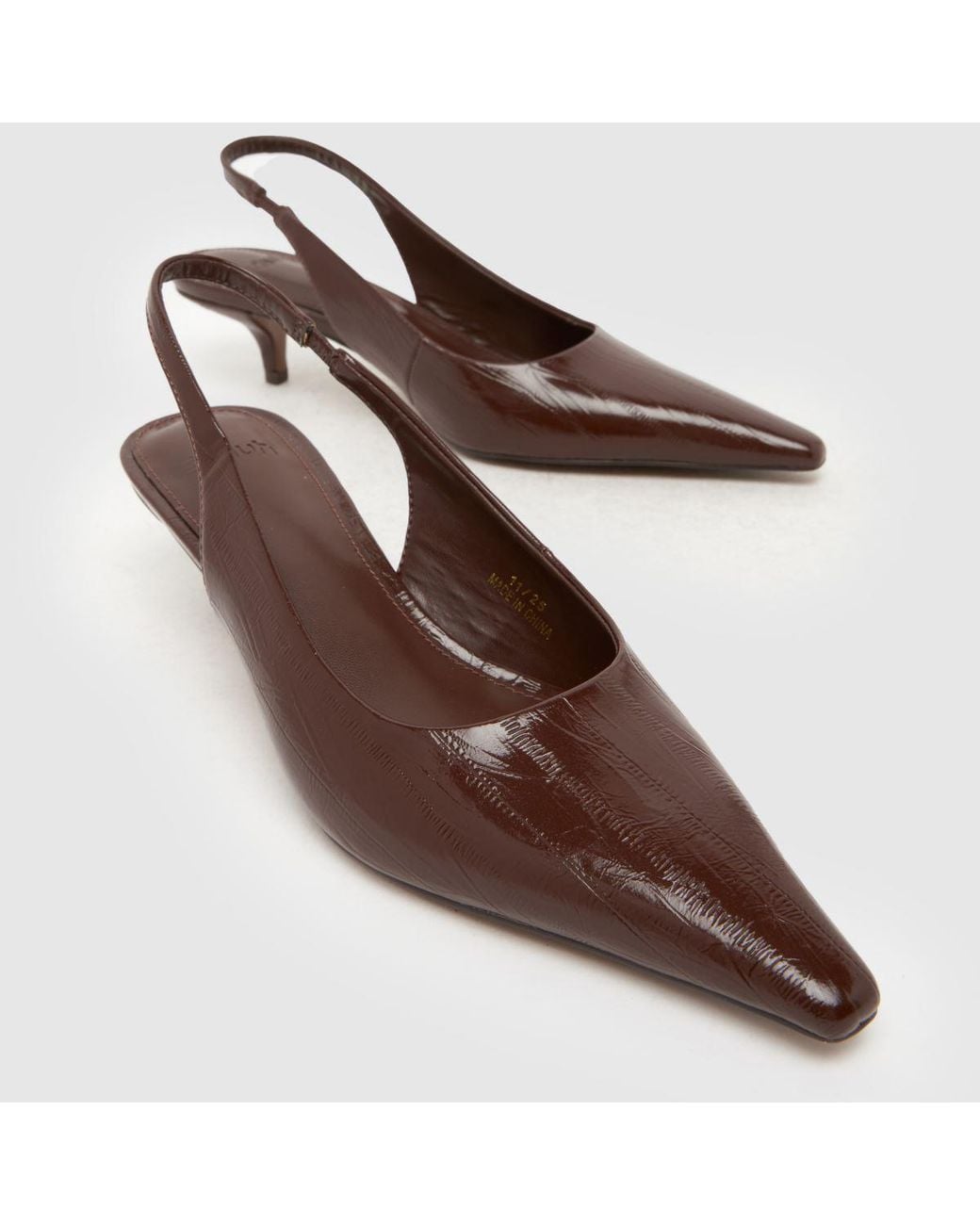 Schuh Brown Shery Court Kitten High Heels