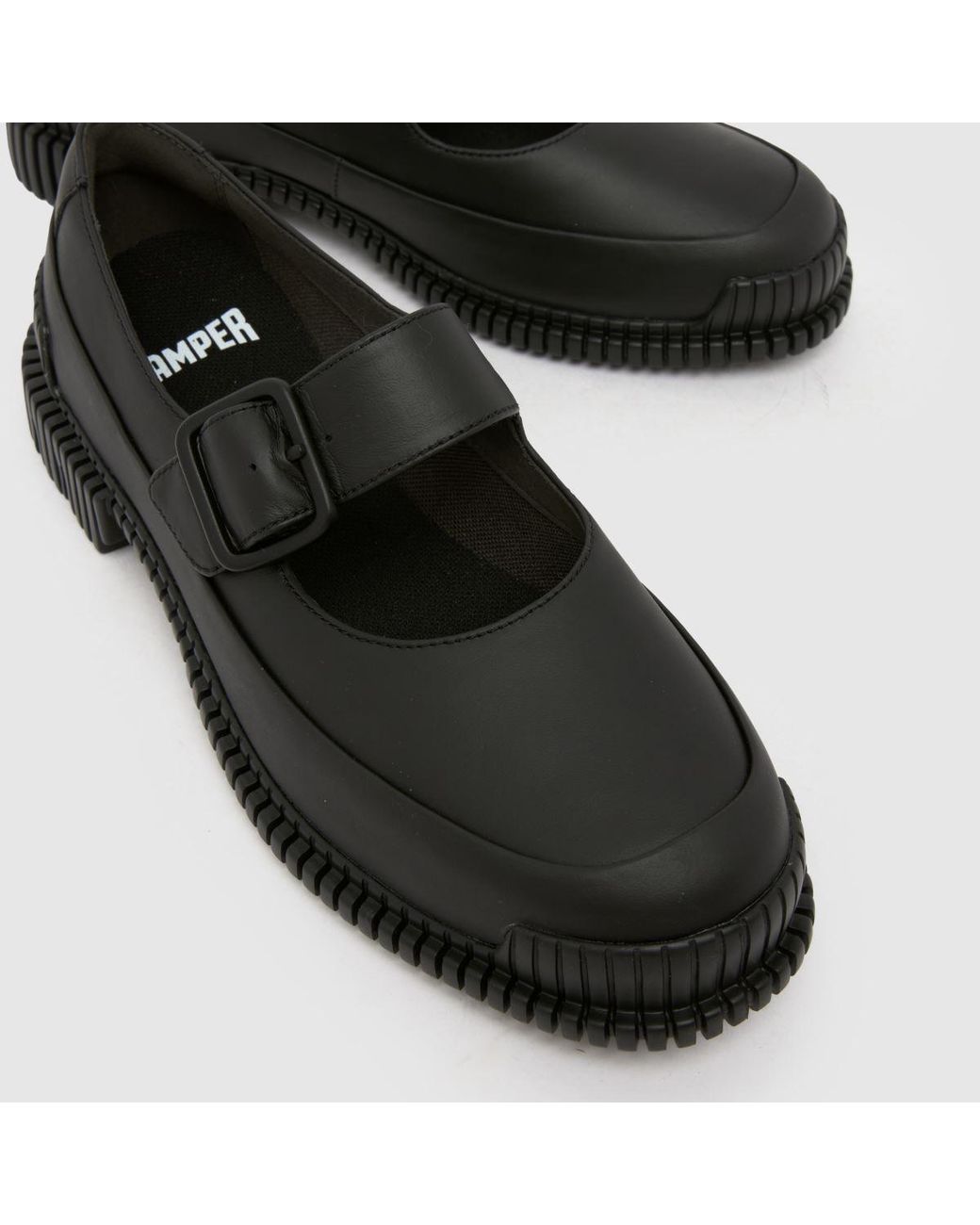 Camper Black Pix Heeled Mary Jane Flats