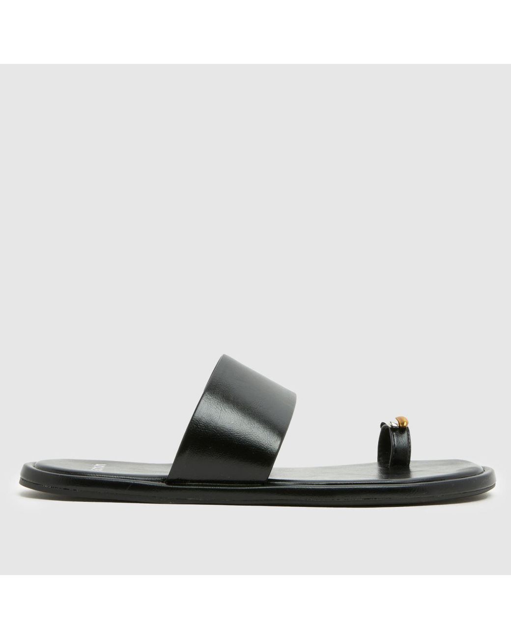 Schuh Black Thyme Metal Toe Loop Sandals