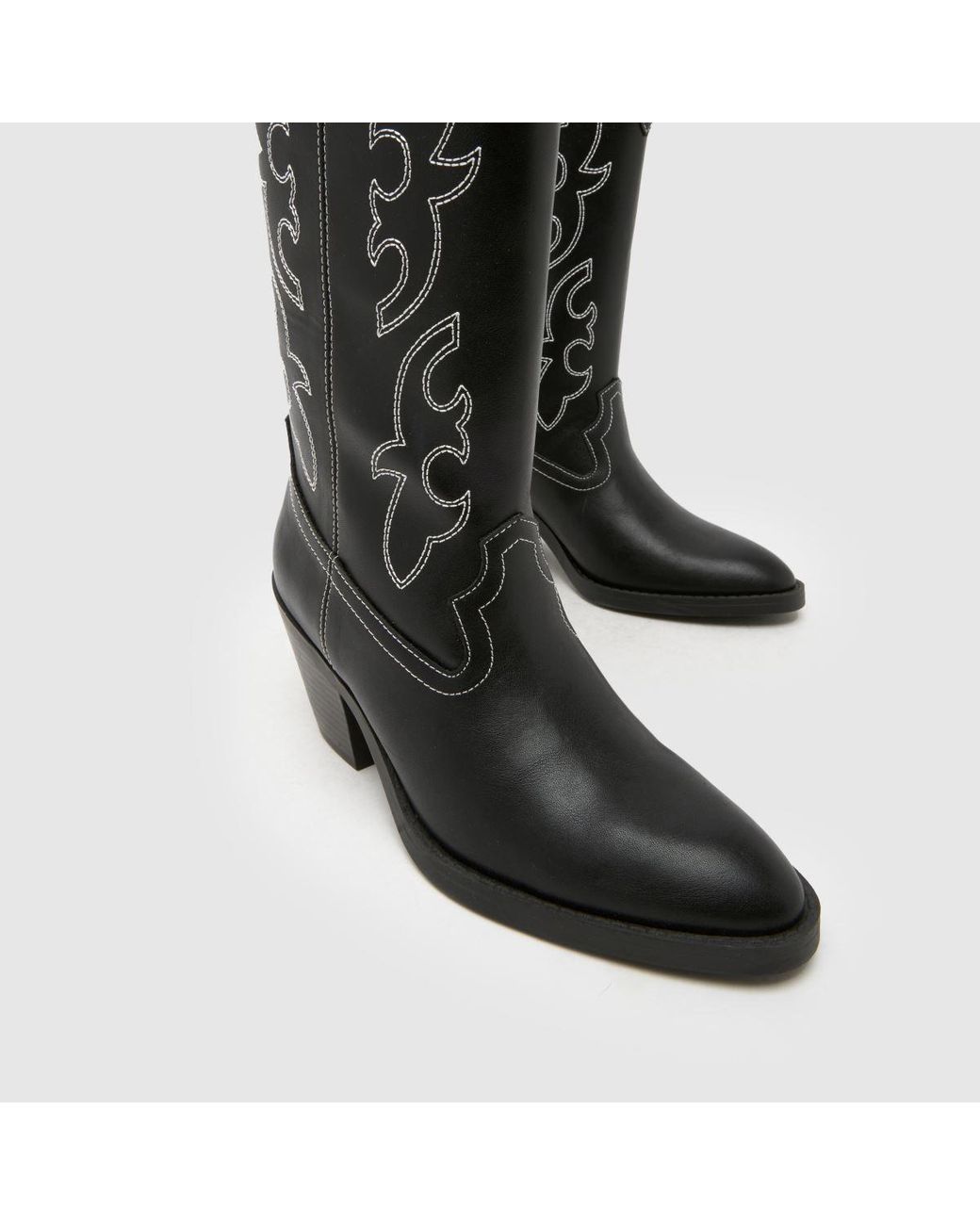 Schuh Black Darlene Western Knee High Boots