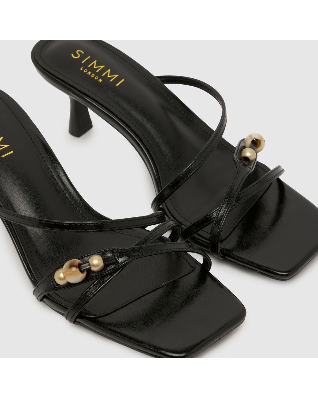 SIMMI Black Farah Kitten High Heels