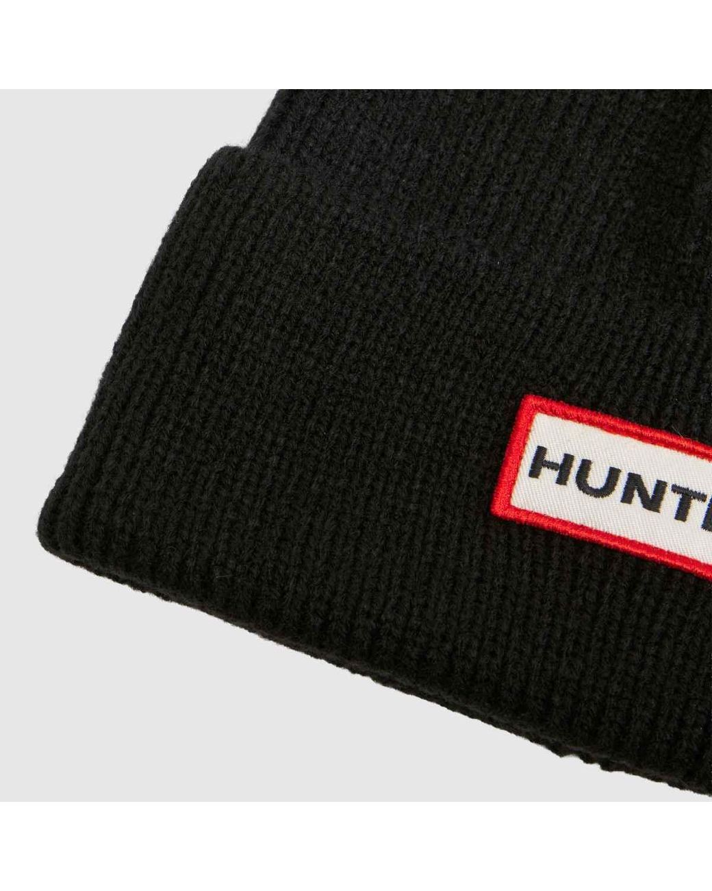 Hunter Black S Boot Acksley Knit Ribbed Beanie