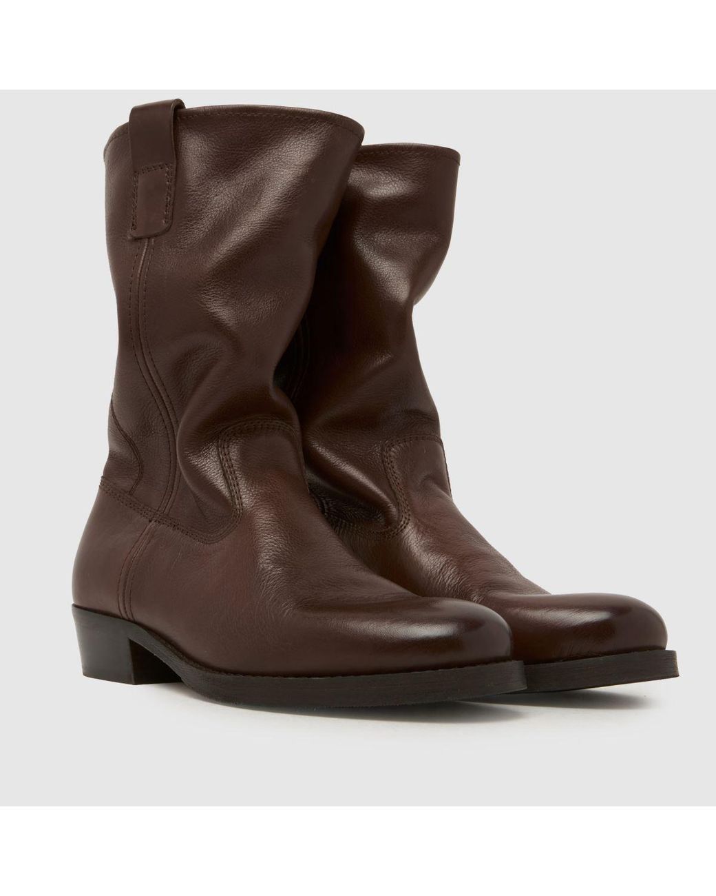 Schuh Brown Dublin Leather Slouch Boots