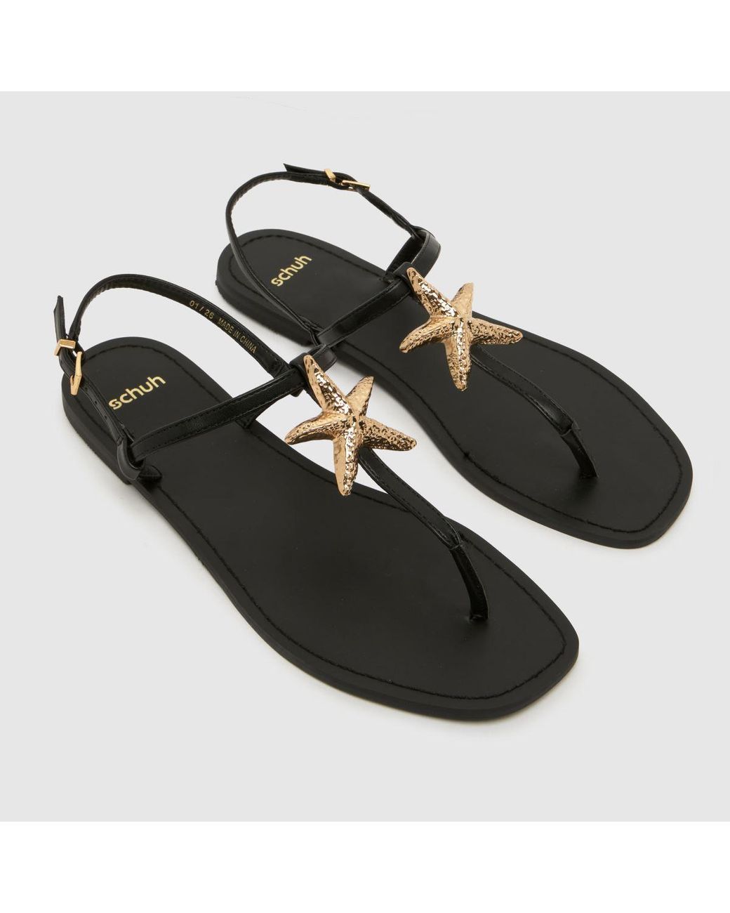 Schuh Black Tove Shell Sandals