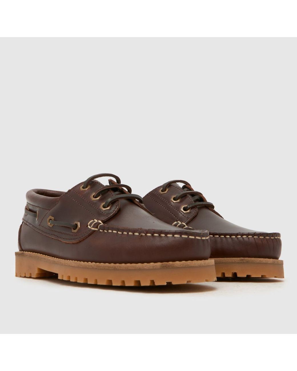 Schuh Brown Lovington Leather Boat Flats