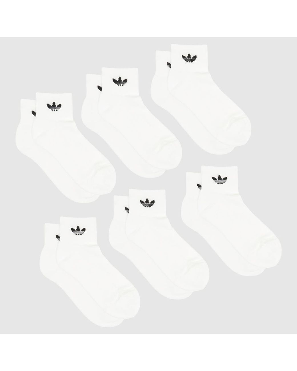 Adidas White Originals Ankle Socks 6 Pack