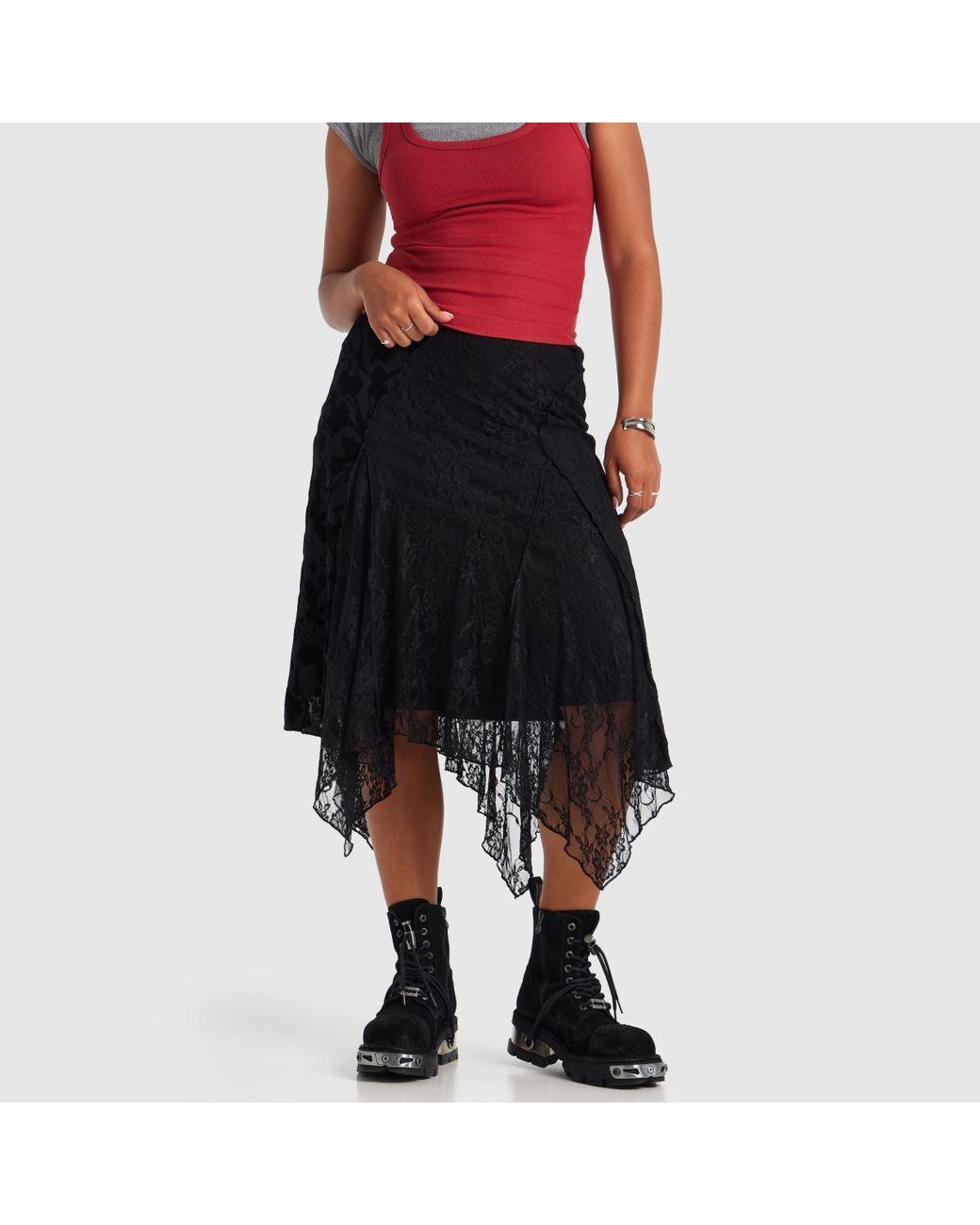 New Rock Black Distress Boots
