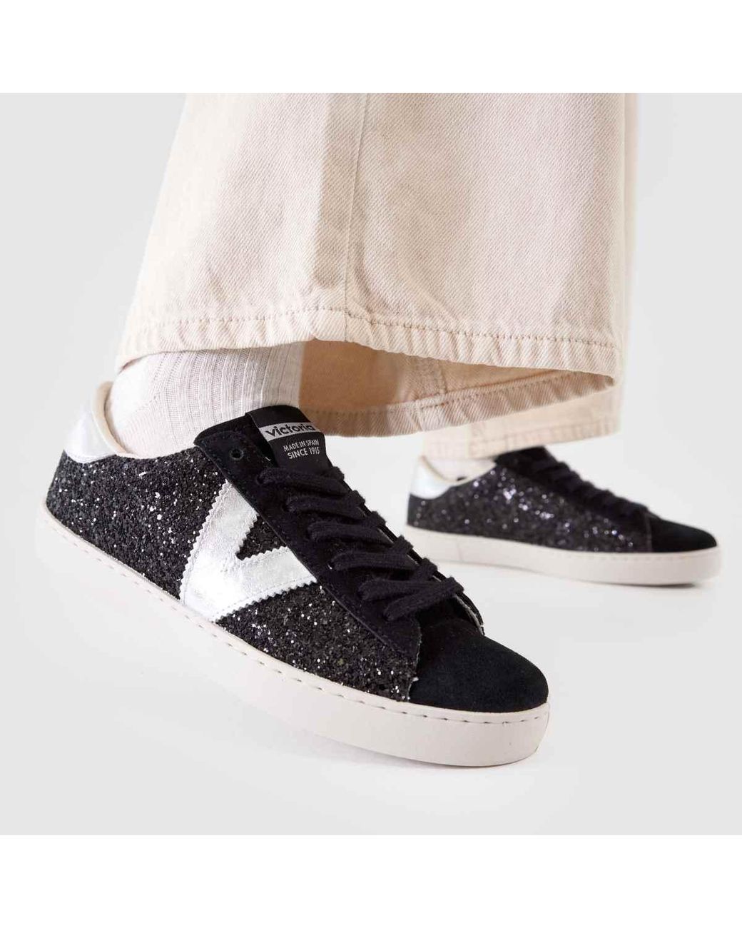 Victoria Black Berlin Glitter Trainers