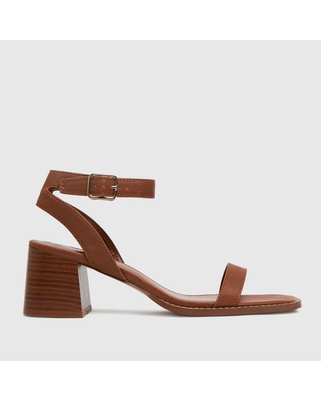 Schuh Valerie Block Heel Sandals in Brown | Lyst UK