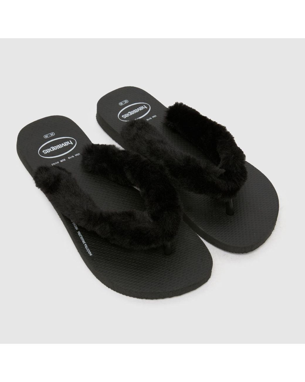 Havaianas Black Top Fluffy Sandals