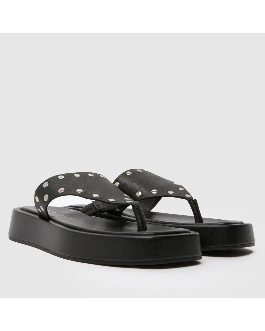 Schuh Black Toryn Platform Toe Post Sandals