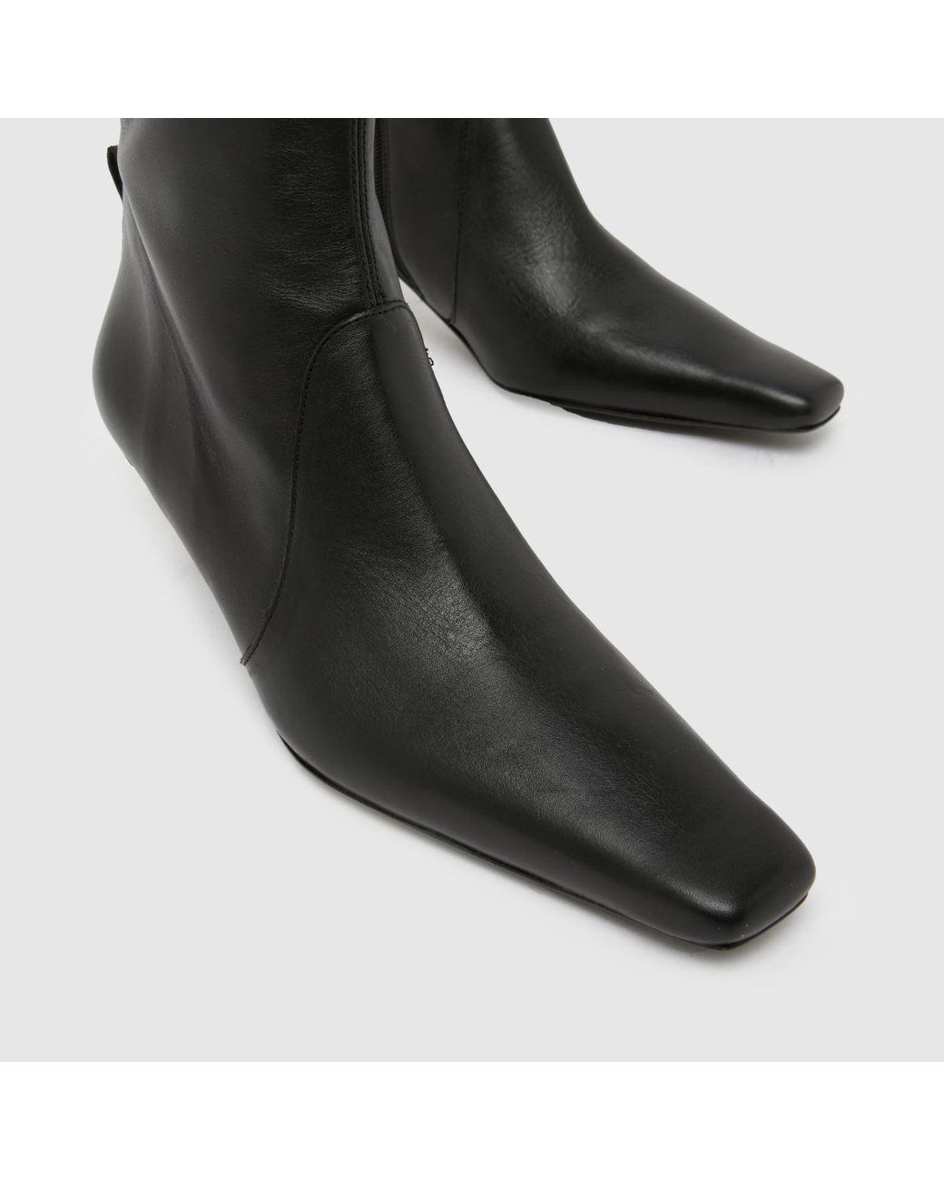 Schuh Black Bowden Leather Heeled Boots