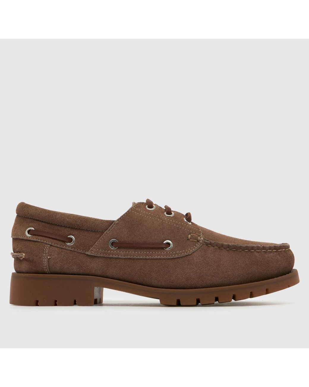 Schuh Brown Paris Suede Boat Shoes for men