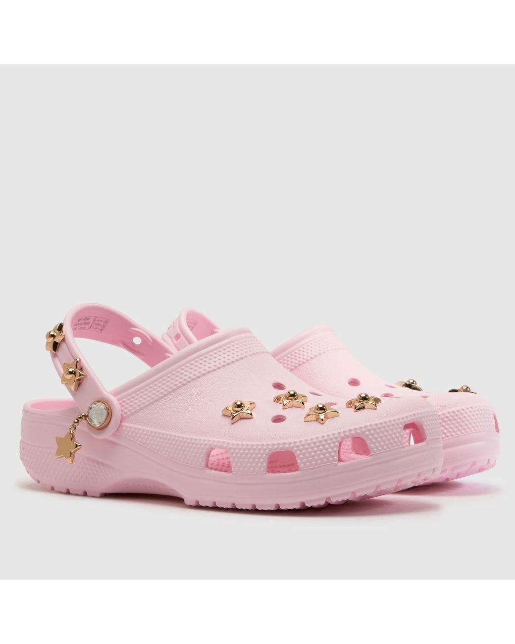 CROCSTM Pink Classic Metal Minis Clog Sandals