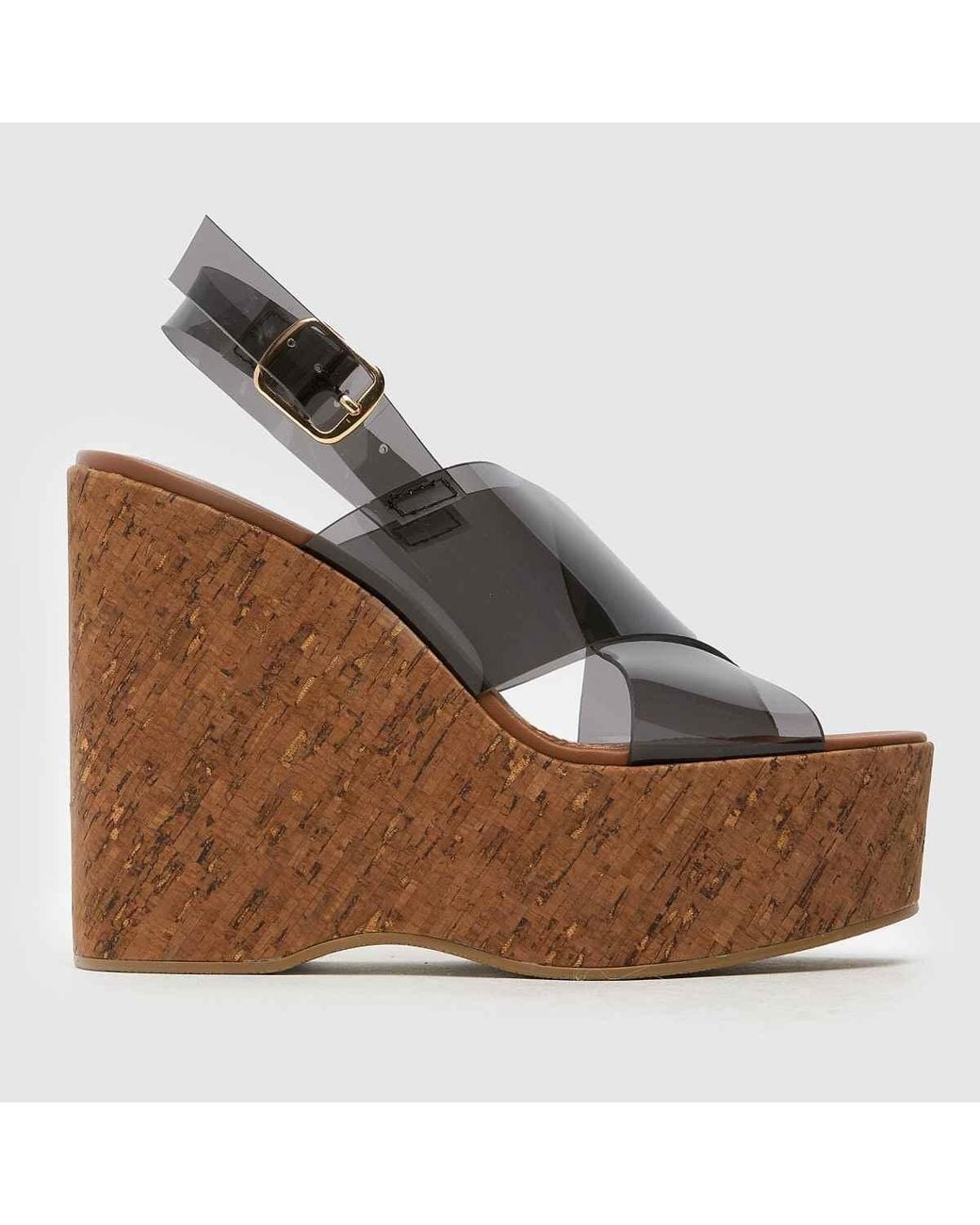 Schuh Brown Valentina Cork Wedge Sandals