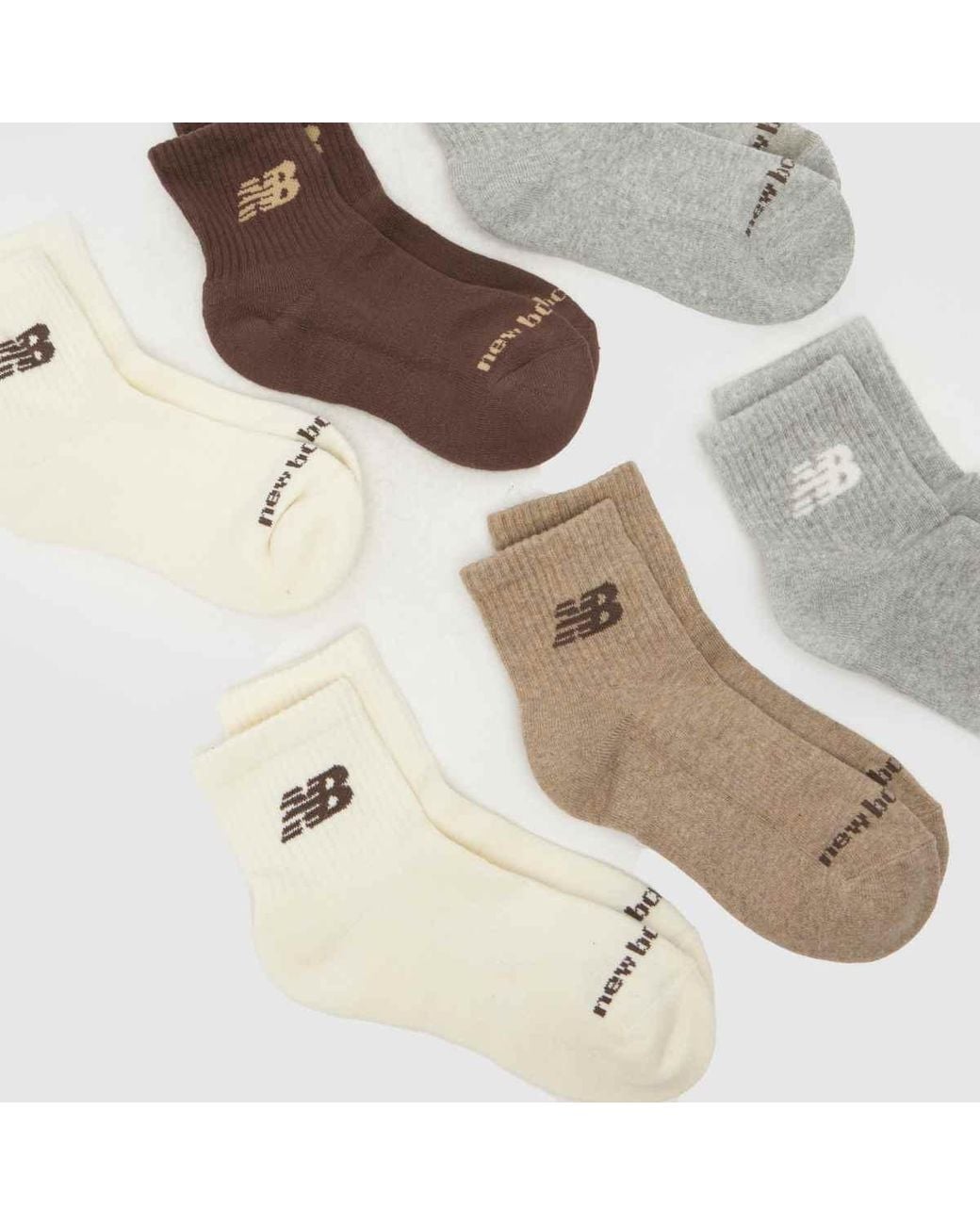 New Balance White Everyday Ankle Sock 6 Pk