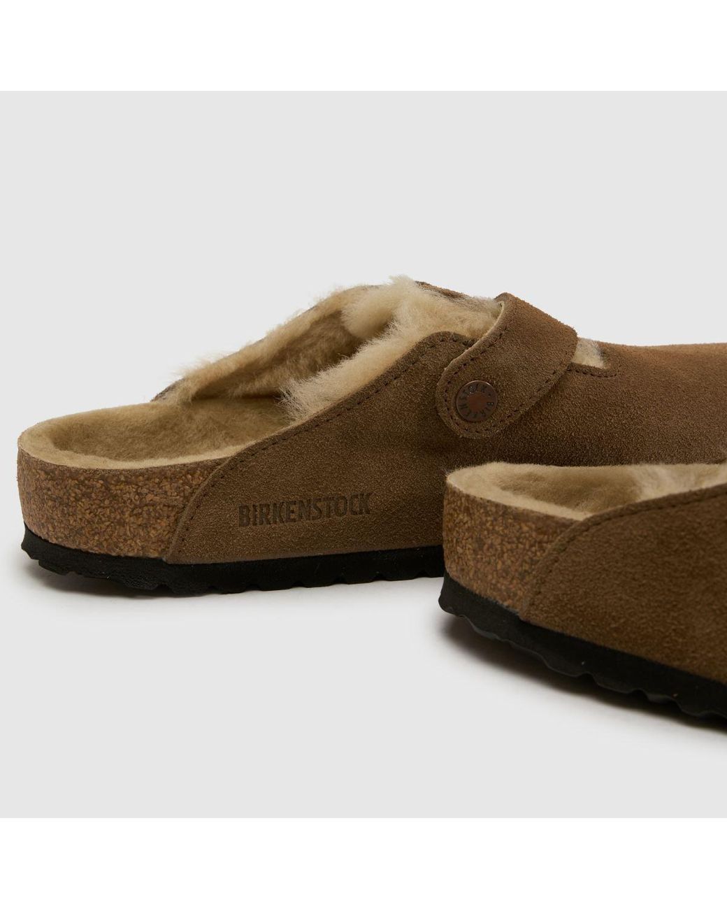 Birkenstock Brown Boston Shearling Clog Slippers for men