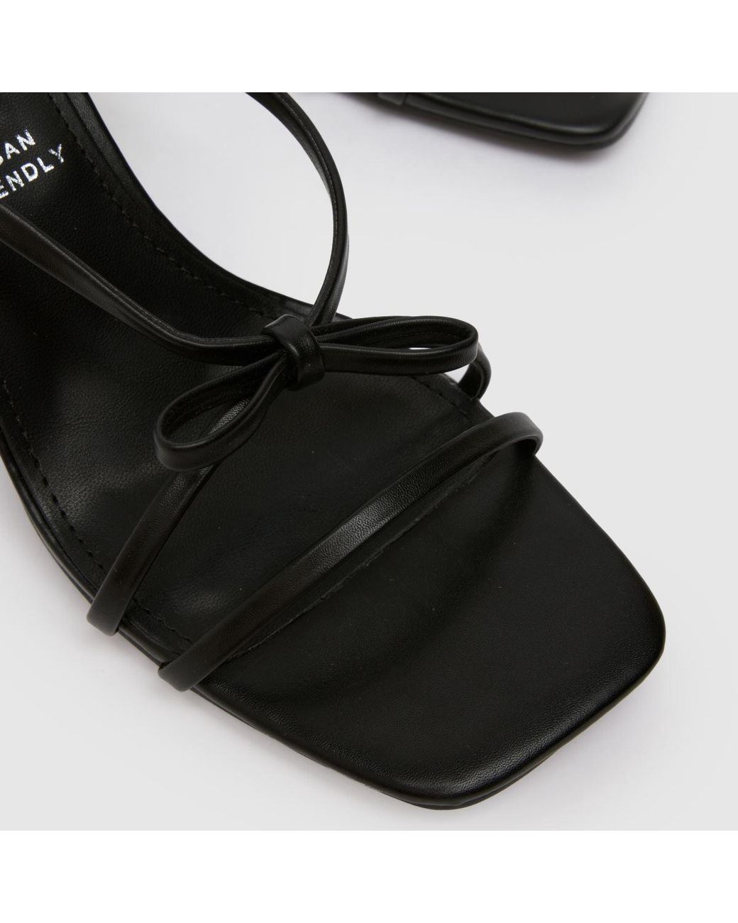 Schuh Black Sylvie Strappy Bow Block High Heels