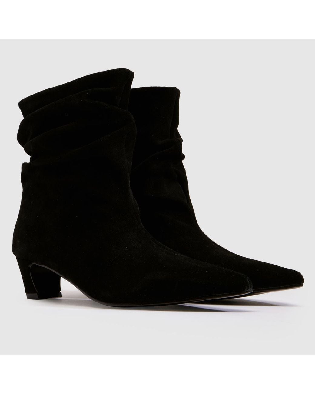 Schuh Black Bluebell Suede Slouch Boots