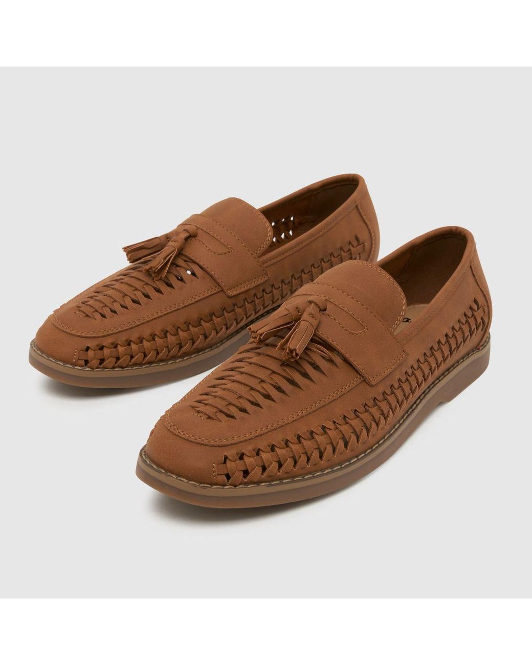 Schuh Brown Robbie Woven Loafer Shoes for men