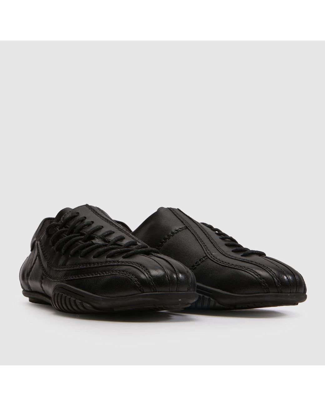 Schuh Black Mina Leather Lace Trainers