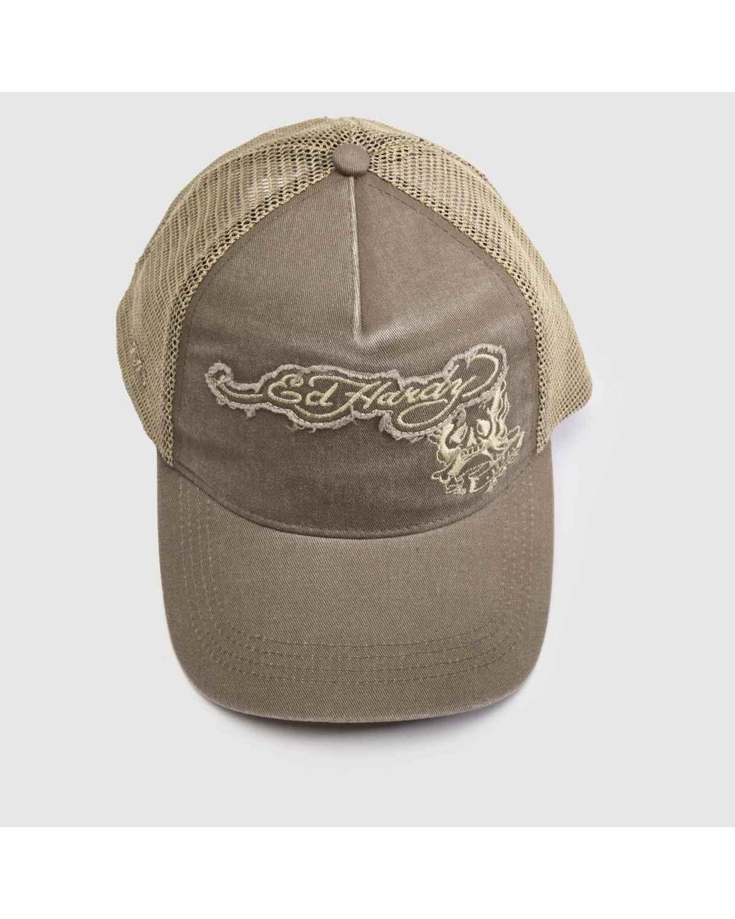 Ed Hardy Gray Applique Trucker Cap