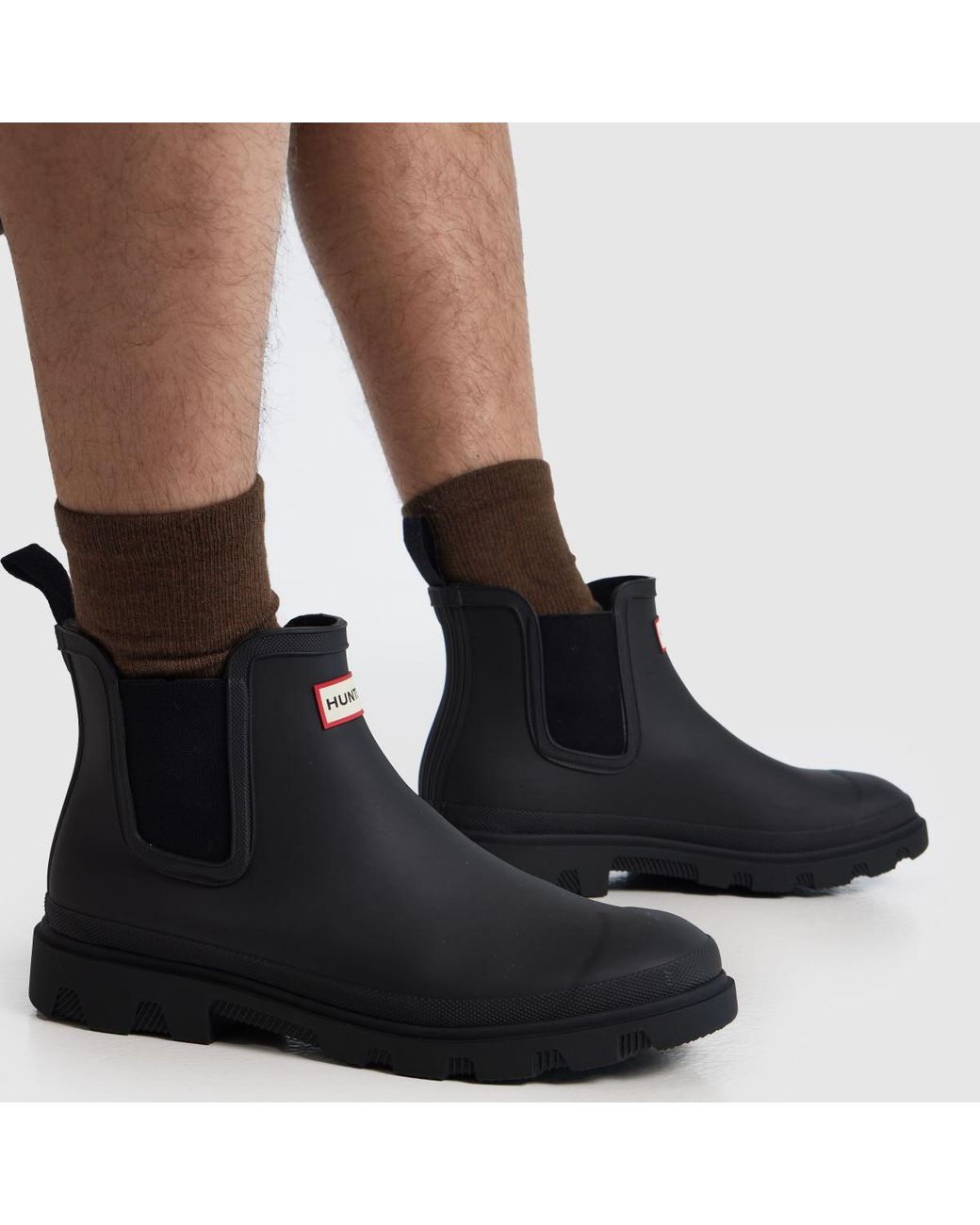 Hunter Black Downpour Chelsea Boots for men