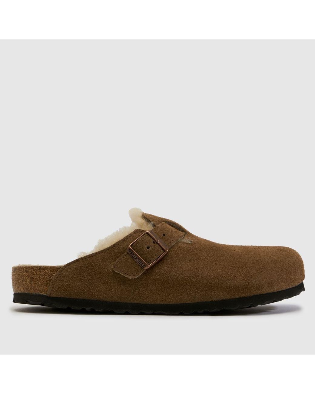 Birkenstock Brown Boston Shearling Clog Slippers for men