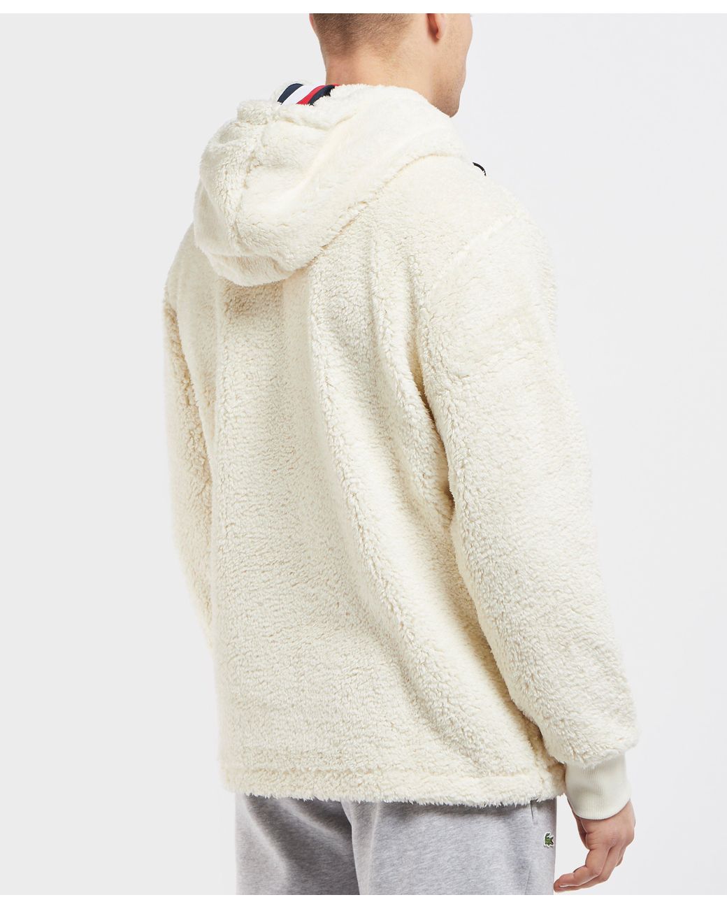 Half Zip Teddy Fleece Overhead Hoodie 