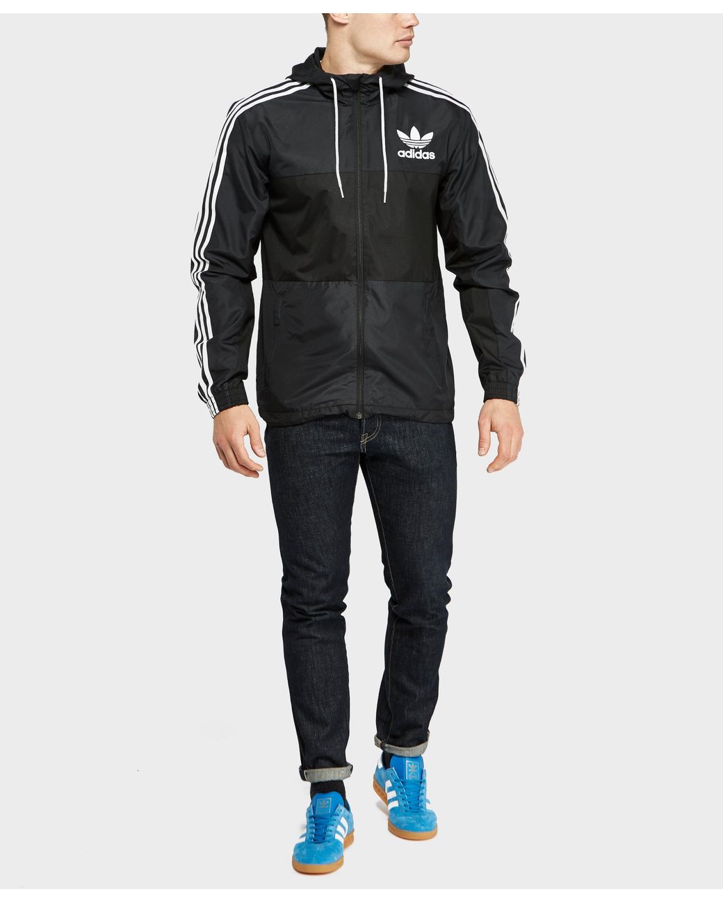 adidas Originals Synthetic California Windbreaker Lightweight Jacket in  Black for Men | Lyst