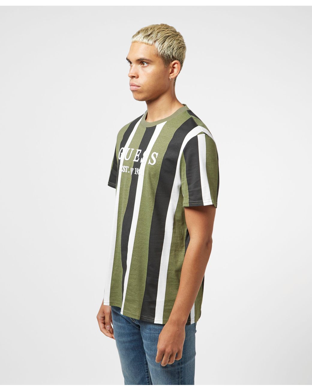 Guess Cotton Vertical Striped T-shirt 