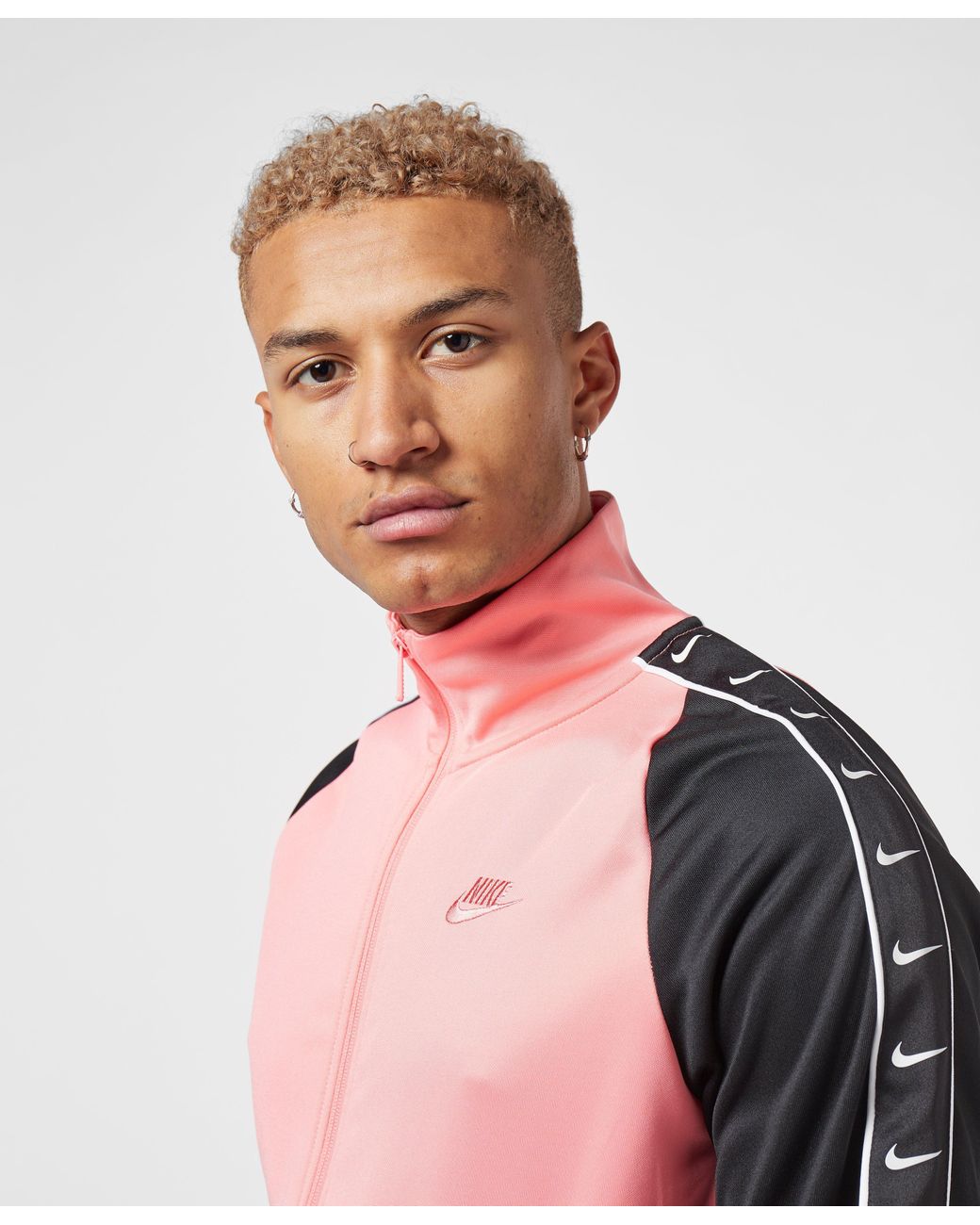 Nike Synthetic Tape Poly Track Top in Pink for Men | Lyst