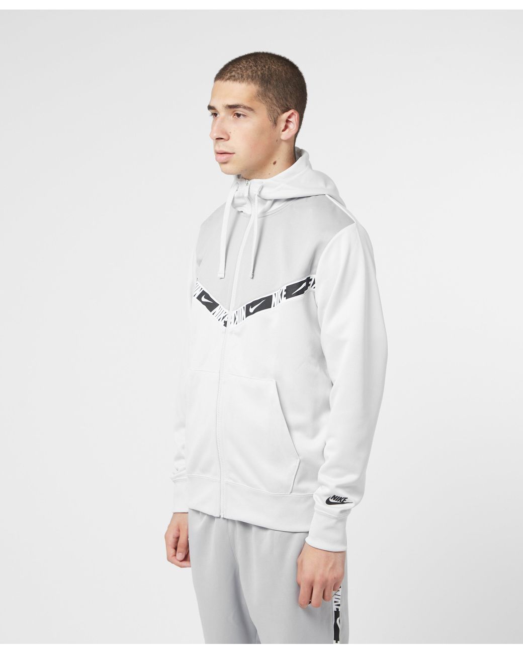 Nike Repeat Tape Full Zip Hoodie in Grey for Men | Lyst Australia