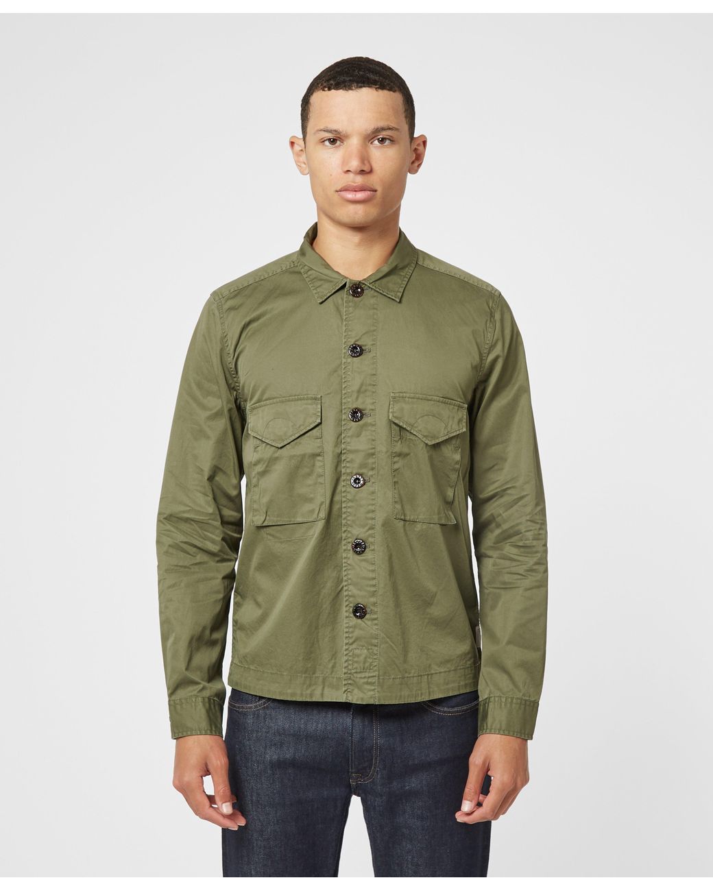 Pretty Green Connor Overshirt in Green for Men | Lyst