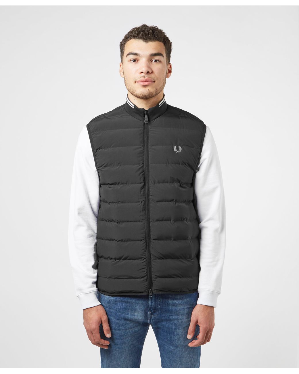 Fred Perry Synthetic Seamless Padded Gilet Black for Men - Save 21% - Lyst