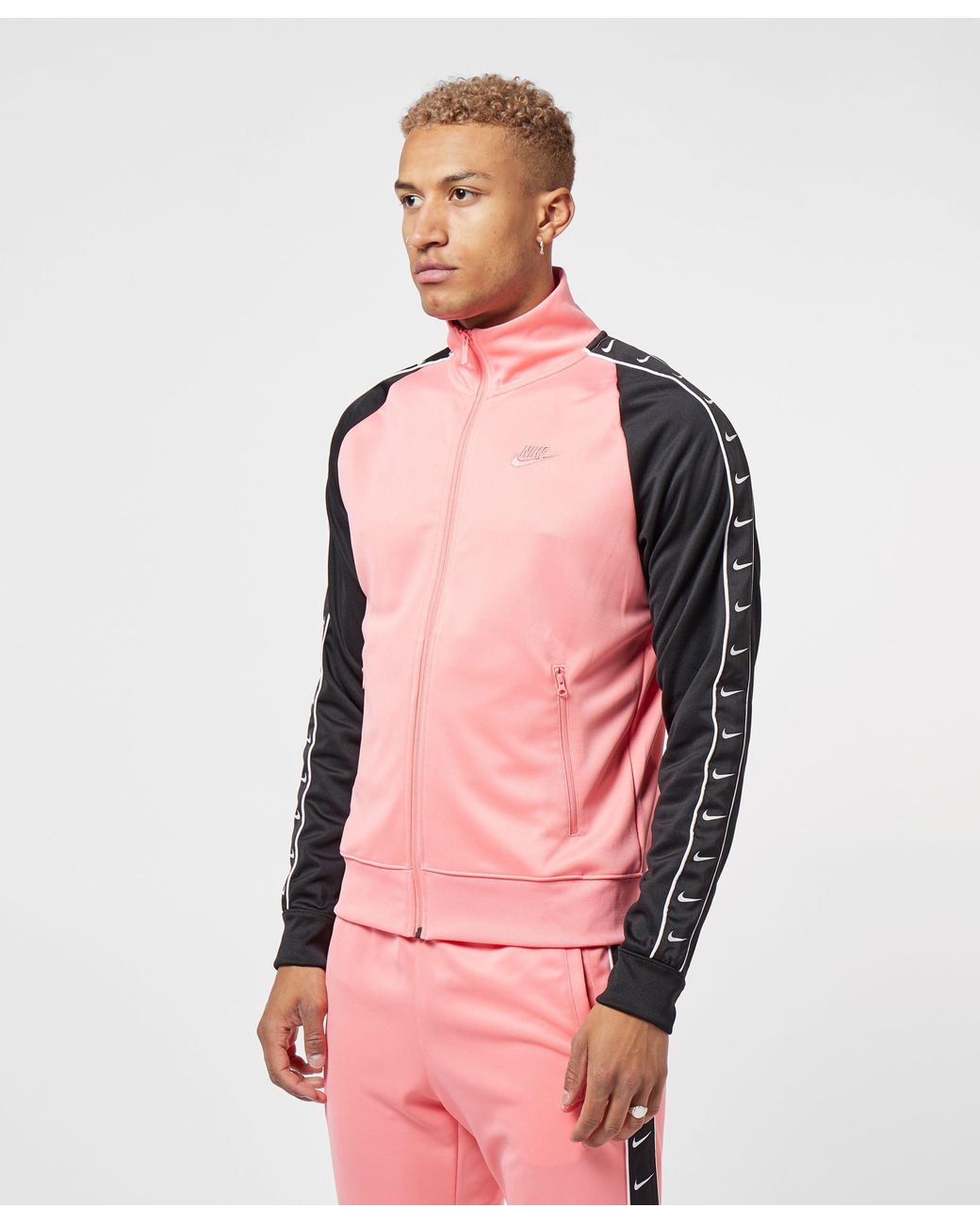 Nike Synthetic Tape Poly Track Top in Pink for Men | Lyst