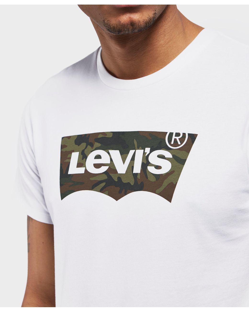 Levi's Levis Camo Batwing Short Sleeve T-shirt in White for Men | Lyst