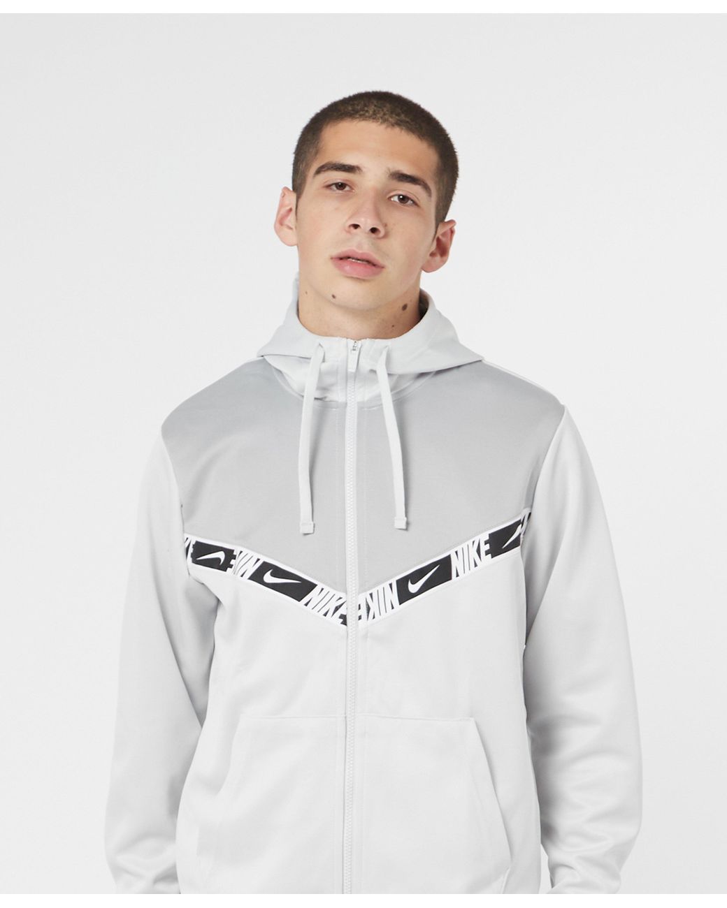 Nike Repeat Tape Full Zip Hoodie in Grey for Men | Lyst Australia