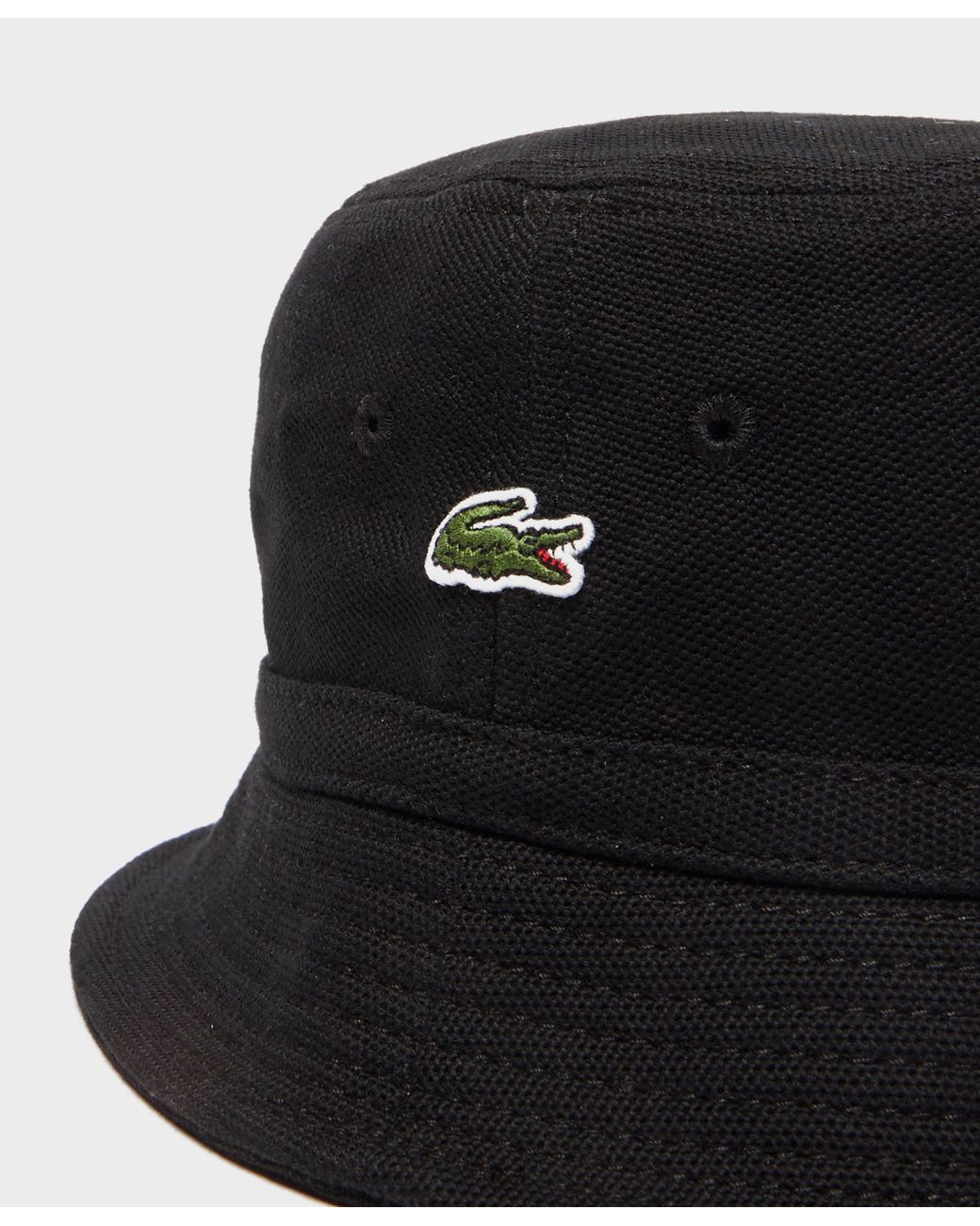Lacoste Pique Bucket Hat in Black for 