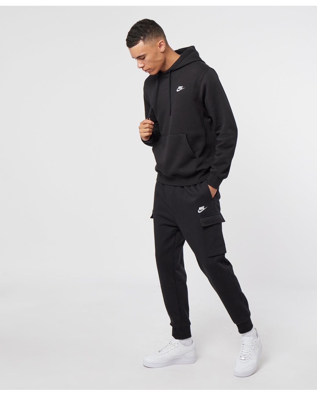 Nike Cotton Foundation Cargo Joggers in Black for Men | Lyst