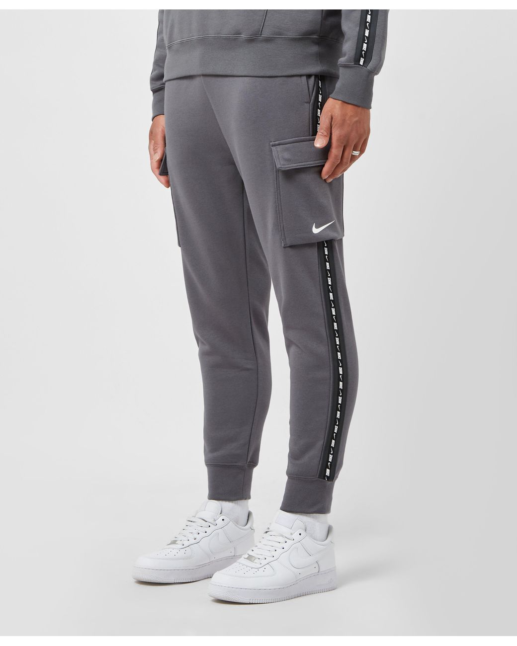 Nike Repeat Tape Cargo Joggers in Grey 