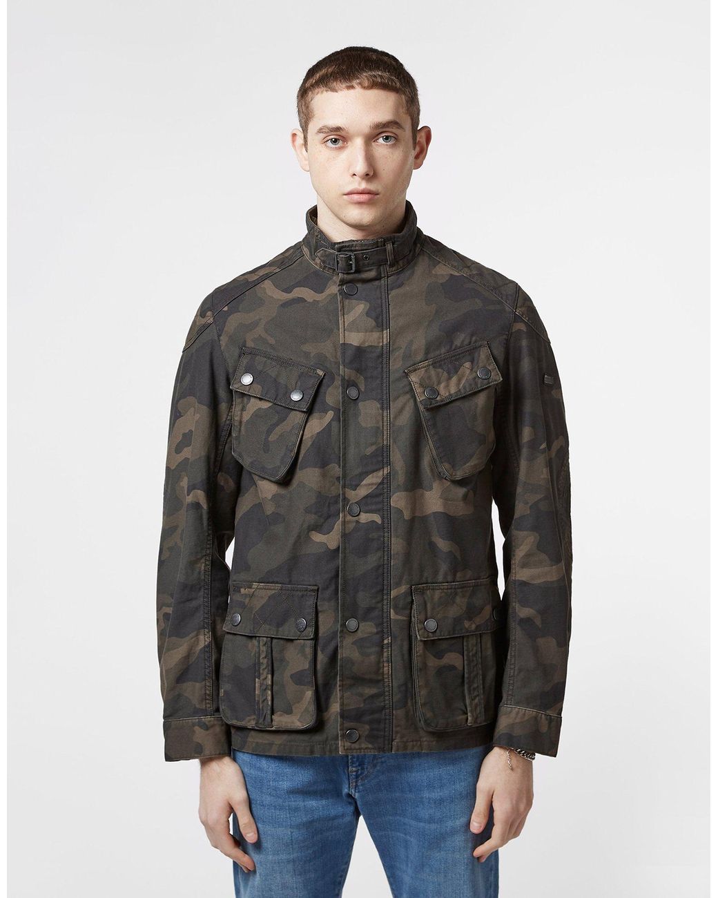 Barbour International Washed Camo Jacket in Green for Men | Lyst